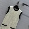 Milan Runway Dress 2024 Nieuwe zomer herfst o nek modeontwerperjurken merk dezelfde stijl jurk 0514-6