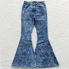 Clothing Sets Western Fashion Adult Blue White And Gray Striped Denim Trousers Wholesale Boutique Girl Jeans