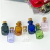DIY Mini Glass Bottles With Corks Little Rectangle Jars Cute Pendants Vials Gifts Mixed 7 Colors Fmoaq