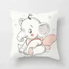 Pillow Cartoon Baby Elephant Printing Car Sofa Cover Home Decoration Fresh And Simple