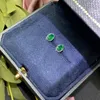 Orecchini per borchie Classic 925 Sterling Silver 4 x 6 mm Emerald naturale per Regali per feste di promessa di matrimonio femminile