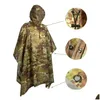 Raincoats mtifunctional Raincoat Waterfroof Poncho Camouflage ER for Cam Hunting Clothers Shelter Tent Military Drop Defive DHH5A