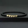 Bracelets de charme Nouveaux hommes Bracelet 4 mm Perles de cuivre irrégulières Braclet Minimaliste Black Onyx Stone Braslet Pulsera Hombre Gift for Him Joias Y240510