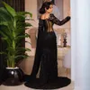 Taille Plus robes de bal Femmes noires Robe de promo robes de soirée