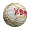 Vitt guldgummi basketboll Boll Officiell storlek 7 Gratis nål Net Pump Dragon Design Outdoor Dålig korg 240430