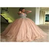 2022 Tüllkugelkleid Quinceanera Kleid elegante schwere Major Perlenkristall Deep v Hals Süß 16 A Line Kleider Abend Promkleider 158m