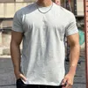 Exercise Muscle Loose Cotton Fitness Short Sleeve Men Basketball Autumn Running Training Elastic Sports T Shirt Round