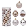 Party Decoration 30pcs 6cm Christmas Balls Golden Transparent Hanging Xmas Tree Ornaments Wedding Home Decor Drop Ship