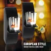 Candele 2pcs/set di ferro da ferro romantico decorazioni per matrimoni di Natale soggiorno in vetro per feste di compleanno artigianato con la parete sconce