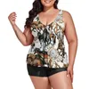 Menas de banho feminina cavalos coloridos tankini maiô de cartoon haval padrony praia de duas peças maiô moderno maiô de praia plus size 6xl