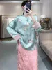 Etnische kleding high-end zijden dames jas top schilderij van bloemen tang pak elegante dame hanfu losse jas vrouwelijk s-xxl