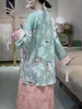 Etnische kleding high-end zijden dames jas top schilderij van bloemen tang pak elegante dame hanfu losse jas vrouwelijk s-xxl