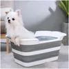 Badrumsänkor 60x40 cm Plastic Folding Basin Portable Baby Bathtub Stor ADT Pet Dog Cat Bath Bucket Hink Tvätt Tub Kök Tillbehör DH4ZY