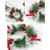 Candle Holders Beautiful Christmas Holder Small Simulation Plant Wreath Doll House Stick Decorations S06 21