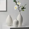 Vases White Ceramic Vase Decoration Creative Modern Minimalim Living Room Dining Table Fleur Instrument Home Soft