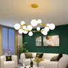 Postmoderne LED -Anhänger Lichter für Esszimmer Dekoration Nordic Decor Glass Ball Gold/Schwarze Hängsanhänger Lampenleuchten