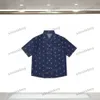 xinxinbuy Men designer Tee t shirt 2024 Italy Letter embroidery fabric denim fabric 1854 sets short sleeve cotton women black blue Khaki S-L