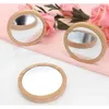 Pocket Portable Wood Round Small Wood Mini Makeup Mirror Wedding Party Favor Present Custom Xu 0228 EN