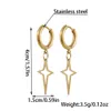 2024 Fashion Jewelry Stainless Steel Star Pendant Delicate Lady Personality Charm Sparkle Earrings