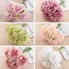 3 pezzi di fiori decorativi ghirlande 5pcs seta artificiale Peonie fiori bouquet rosa graziosi scene autunnali disposizione peonia fiore falsa arredamento per la casa a buon mercato