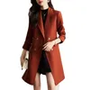 Costumes de femmes automne d'hiver les femmes formelles ol styles middle long brise-vent professionnel de bureau dames manteau moabes de folies