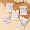 Hair Accessories 1/2/5 pieces of cute girls daisy hair clip BB clip with broken bangs childrens hair clip lace white nude childrens accessories d240514