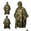 Raincoats mtifunctional Raincoat Waterfroof Poncho Camouflage ER for Cam Hunting Clothers Shelter Tent Military Drop Defive DHH5A