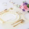 Coppe usa e getta cannucce 100x in plastica in oro 10 once chiare chiorlette di matrimoni eleganti intagliati con una festa elegante