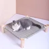 Letti per gatti mobili per gatti e cani Hammock in legno di legno di gatto Elevatore di raffreddamento di raffreddamento staccabile Portante per animali domestici interni ed esterni