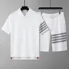 9A TB Designer Man Homme Tracksuit Sleeves Shorts Two Pieces Set Shorts Tshirts Striped Mens Woman Tracksuit Summer Sumwars Hip Hop Asian S-3XL