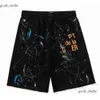 gallerydept Men's Women's Shorts American Fashion Brand Hand-Painted Printing Pure Cotton Terry Fog High Street 46-Point Casual Pants Black galery dept 452