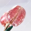 Śliczne wiśniowe torba z kluczem do dekoracji akcesorium czerwony różowy kryształowy wisiorek wiśniowy Złoty zielony liść wysokiej jakości kobiety luksusowe projektant