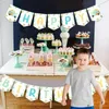 Party Decoration Happy Birthday Banner för Colorful Ice Cream Bunting Garland Cool Supplies