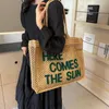 Letna letnia projekt Letter Design Doman Słomowe torby na ramię ręcznie robione torebka o wysokiej zawartości uboży 240417