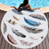 Serviette xc ushio Fashion Feather Round plage avec Tassel 450g Microfibre 150 cm Baignier de baignoire Tapisse de yoga