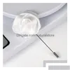 Stift broscher stift broscher mens lapel handgjorda rosblommor boutonniere pinne för man kostymer smycken tillbehör släpp leverans juvelr dh456