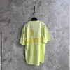 24SS Tavan Paris Teyp Kağıdı Kısa Kollu El Yapımı Yıpranmış Gemi OS Gevşek Fit Unisex T-Shirt