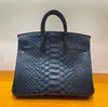 10S Designer Bag 25cm 30cm 35 cm Importerad Snakesskin Tote Bag Wax Thread Helt handgjorda bästsäljare Luxury Purse Wax Line Stitching High-End med Box