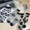 Kadınlar SOCKS Summer Ultra-İnsman Cam İpek Çizgili Çiçek Baskı Sevimli Sıradan Nefes Alabası Elastik Uzun