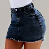 Jupes 2024 Mini jupe de denim de taille de taille et de la jupe de denim sexy pour femmes