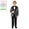 Clothing Sets Fashion Kid's 4 Pieces Suit Set High-grade Fabric Boys' Suits Ring Bearer Outfit For Kids Classic Tuxedo Formal Occasion