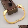 Bangle Wide 18k Gold Sliver Leopard Bracelets Diamond Chain Love Designer For Mull Men Men Aberto Casal Fashion Party Dia de Ação de Graças Val Ot2b8