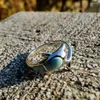Кластерные кольца 925 Стерлинговая серебряная серебряная жизнь коллекция животных натуральное кольцо дельфина Ларимара для подарка