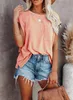 Womens T -shirt shortsleeve blus Lous Crewneck Ladies Casual Summer Tunic Tops 240506