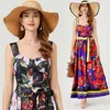 Casual Dresses Jamerary Runway Floral Print Sexig backless Holida Summer Dress Women Rand Best POLLED LONG MAXI VESTIDOS PARTY