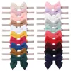 Acessórios para cabelos 1 PCs Ins Moda Soild Color Linen Hair Kids Bands Bow para meninas meninas macias Nylon Madeiras artesanais de cabelos acessórios para cabelos acessórios