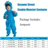 Sesame Boys Deluxe Cookie Plush Jumpsuit Street Cookie Toddler Halloween Costume Child 240513