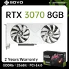 Cartes graphiques soyo nvidia geforce rtx3070 8g carte gddr6 jeu de mémoire dp 3 256bit pci ex16 4.0 GPU d'origine pour PC de bureau