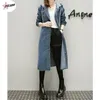 Jaquetas femininas Pulabo Y2K XL-5XL Plus Big Size Denim Coat Women Women Spring Autumn Winter Feminina Moda Thin Longo Longo Jean Trench feminino