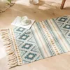 Carpets Boho Decor Geometric Patern Tassel Bohemia Handmade Cotton Macrame Anti-Slip Take Toven Mat Porte-Floor Bath Tapis 60x90